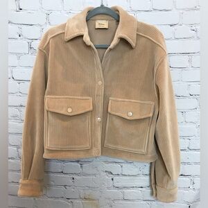Elie Tahari Camel Corduroy Cropped Shacket size Small